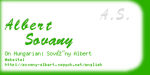 albert sovany business card